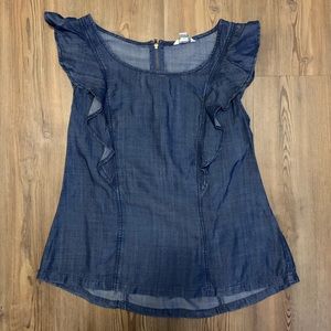 CATO Chambray Sleeveless Tank Top with zipper